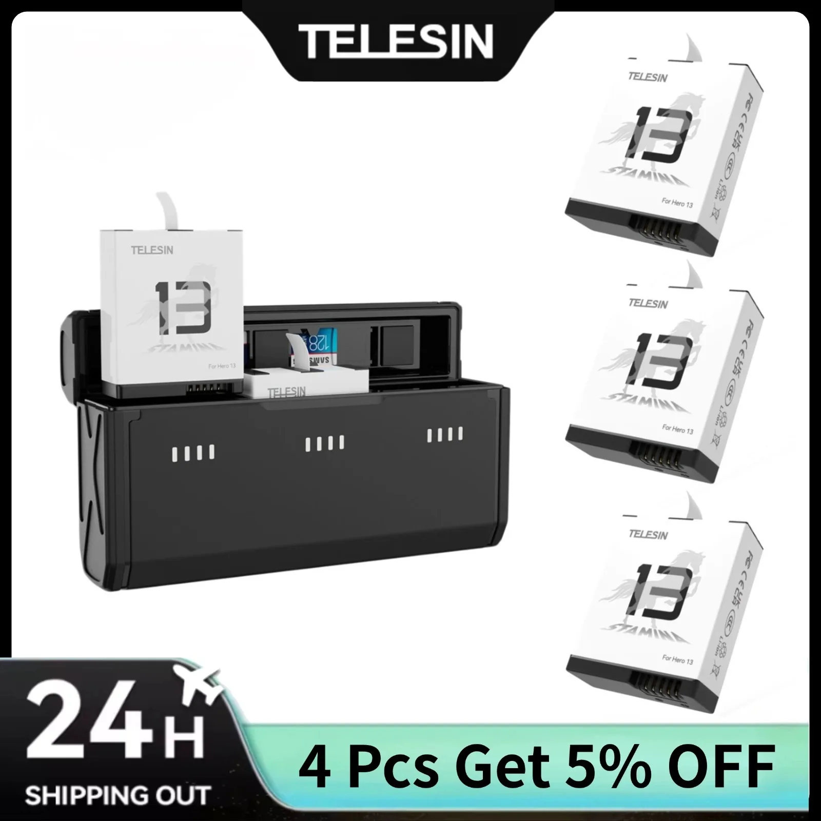 TELESIN Portable Fast Charging - đánh giá và giá Gopro Action Camera Hero 11 Black