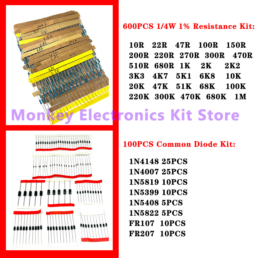 6 kinds components kit resista - đánh giá và giá Electronics Repair Center